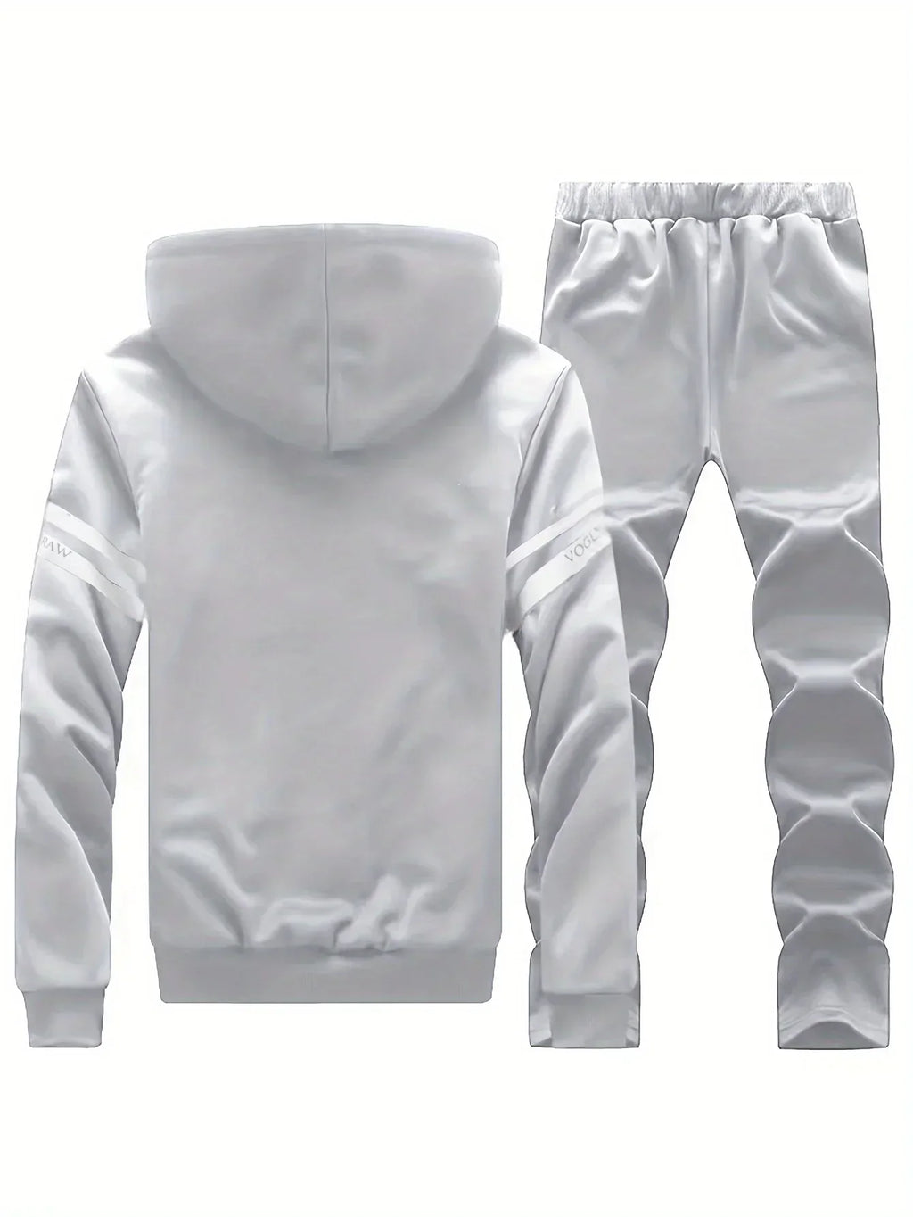 Men's autumn and winter sports and leisure suit set with fleece hoodie, men's autumn and winter thick oversized hooded jacket, t