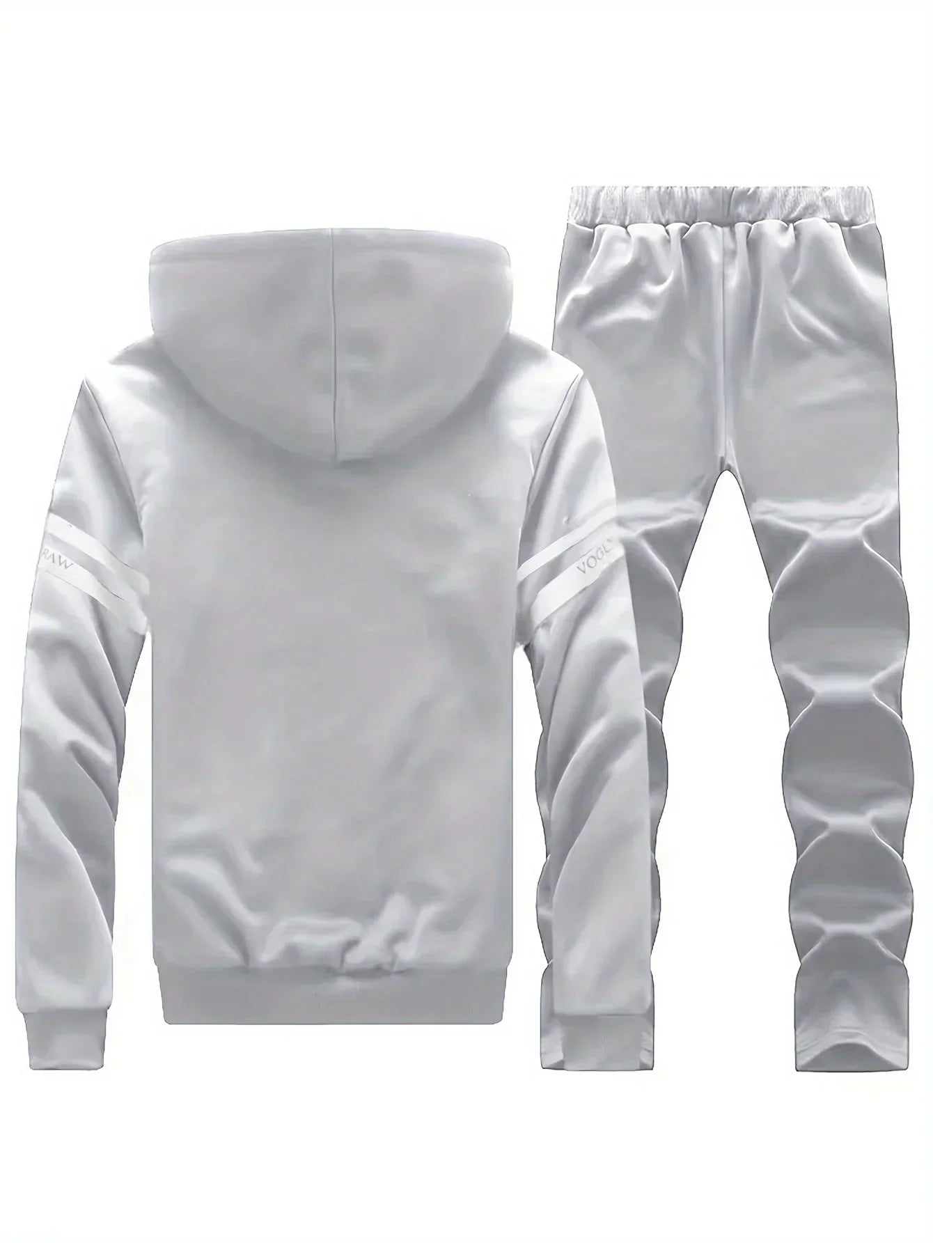 Men's autumn and winter sports and leisure suit set with fleece hoodie, men's autumn and winter thick oversized hooded jacket, t