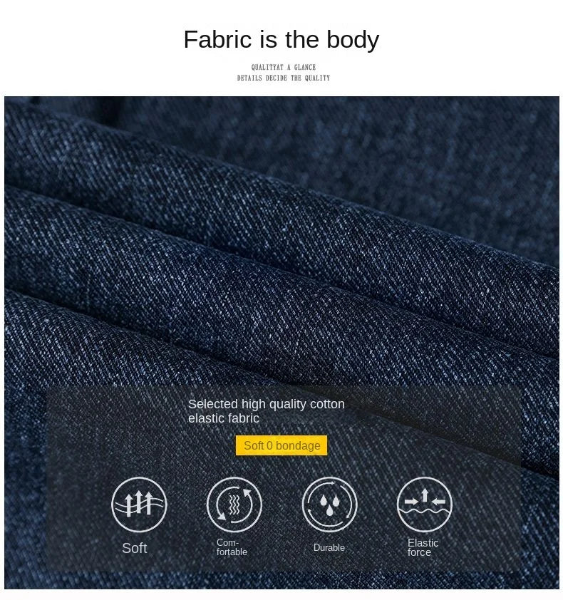 Men's Baggy Straight Leg Jeans Casual Stretch Denim 9-Length Comfortable Loose Trousers Spring Autumn Versatile Wide-Leg Pants