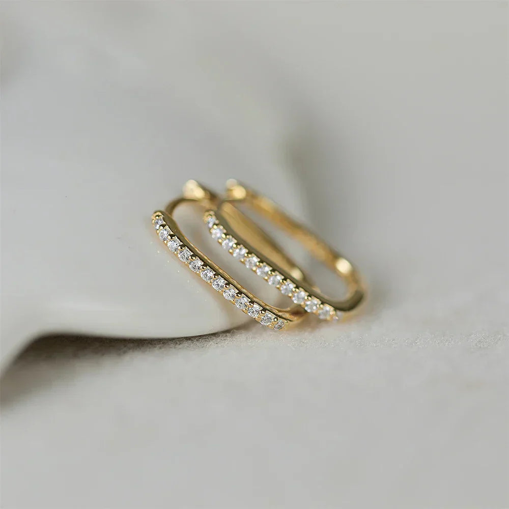 925 Sterling Silver Ear Buckle Snake Twisted Round Circle Microinlaid Zirconia Hoop Earrings For Women Pendientes Aro Rojos