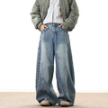 Wide Leg Denim Pants Male Loose Cowboy Mopping Trousers baggy Men's Jeans  Fashion Handsome Washed Streetwear Casual