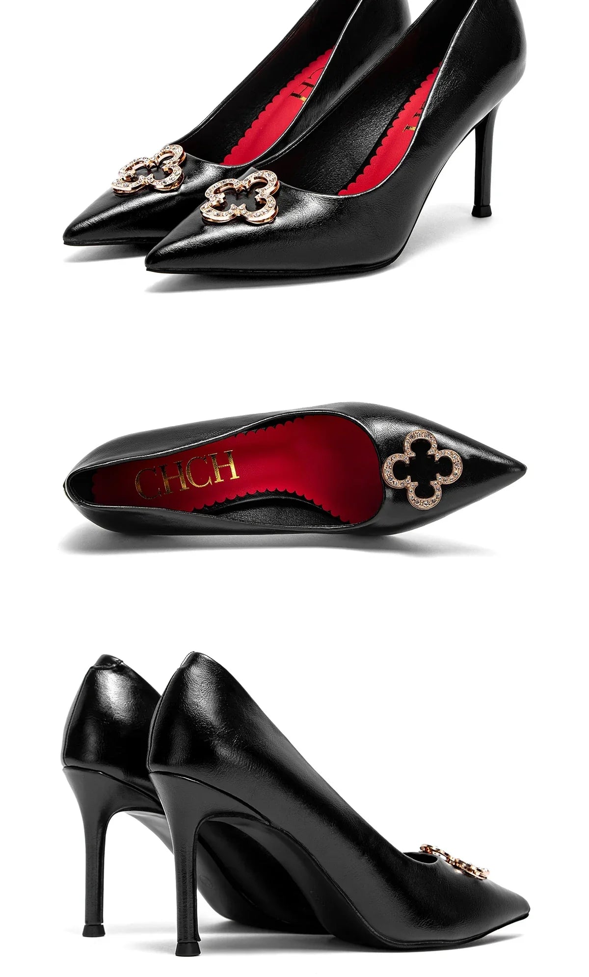 Women's High Heels 2026 Spring Black Business Pointed Shoes Simple Commuting