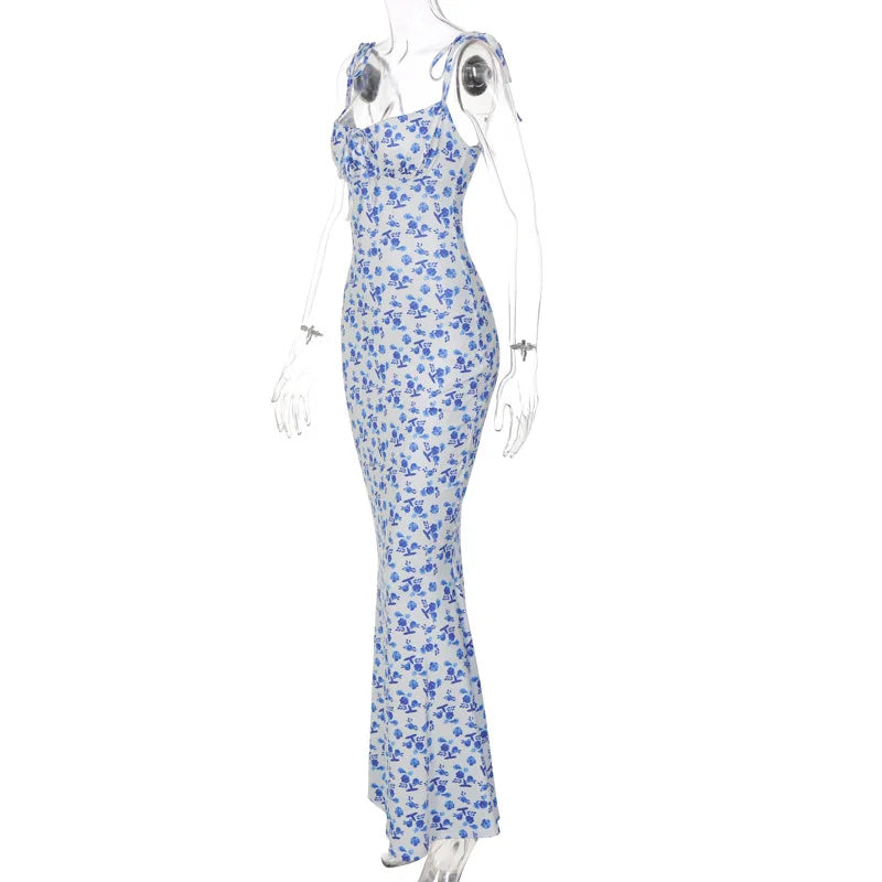 Women Elegant Floral Beach Vacation Bodycon Streetwear Long Dress 2026 Summer Clothes Wholesale Items For Business