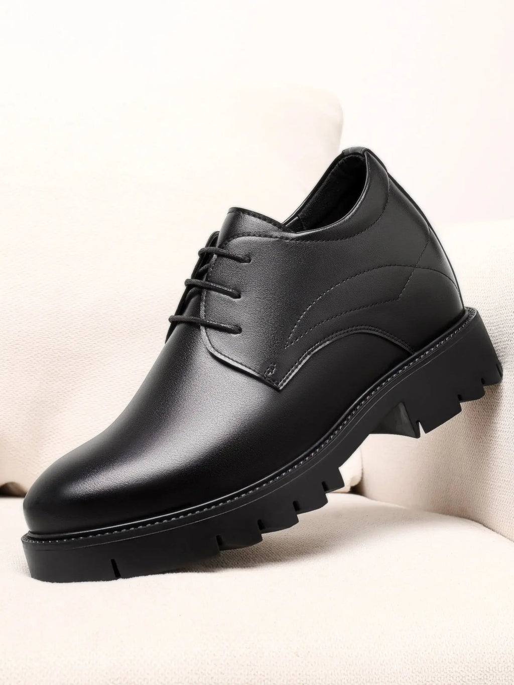 10cm height increasing cowhide men's shoes, fashionable, casual, business office thick soled men's formal shoes