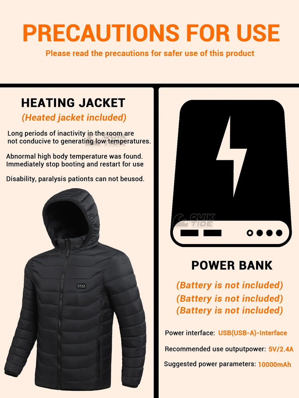 Intelligent Heating Jacket, 32-Heating Zones, 4-Switches, 3-Speed Adjustable, Suitable For Outdoor Activities,Indoor Work,Hiking