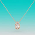 1-4ct Pear Cut Moissanite Necklaces for Women s925 Sterling Silver Chain Bezel Set Solitaire Gemstone Pendant Necklace