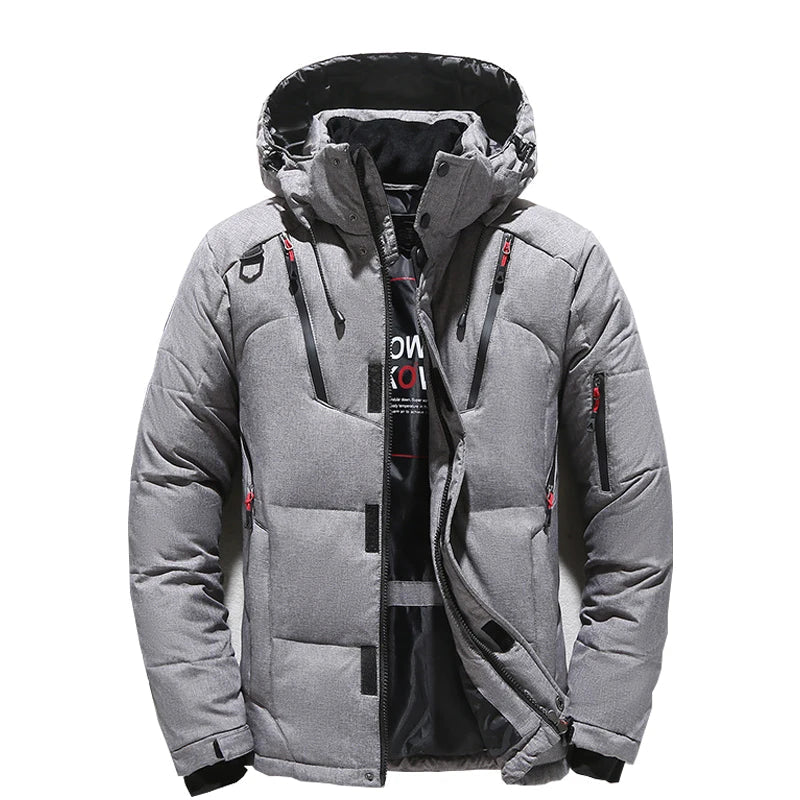 '-20 Degree Down Jacket Male Winter Parkas Men White Duck Down Jacket Hooded Outdoor Thick Warm Padded Snow Coat Oversize M-4XL