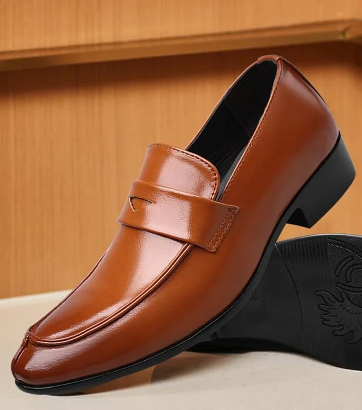 Business Pointed Toe Men's Formal Loafers Shoes Spring Autumn New Legitimate Leather Footwear Cheap Clearance Social Shoe Male