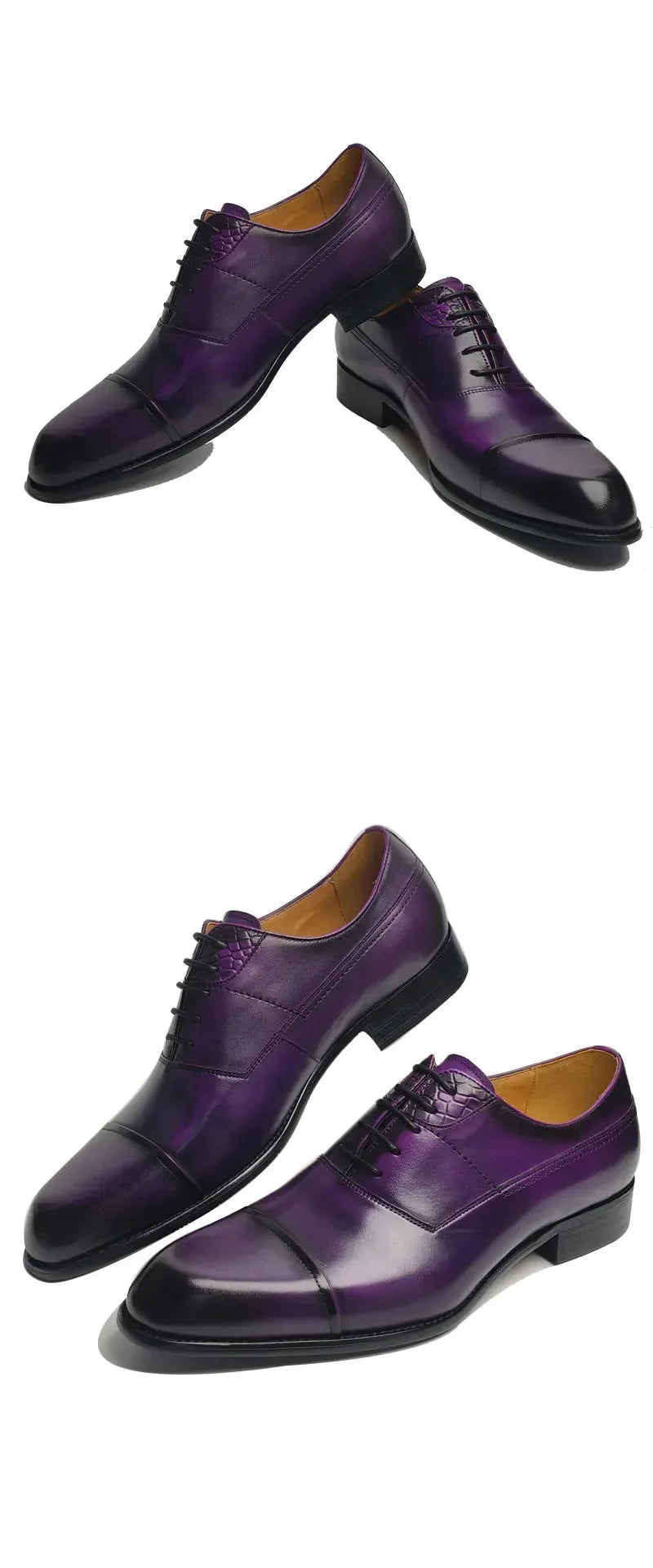 New Fashion Men Dress Shoes Purple Oxfords Comfortable Elegant Formal Business Lace-up Pointed Design Sapatos Sociais Masculinos