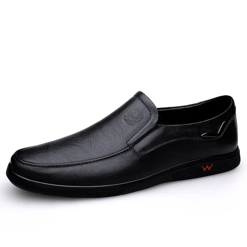 CLOHOO Men's Genuine Leather Loafers Outdoor Handmade Casual Slip On Shoes Comfortable Breathable Work Office Driving Sneakers