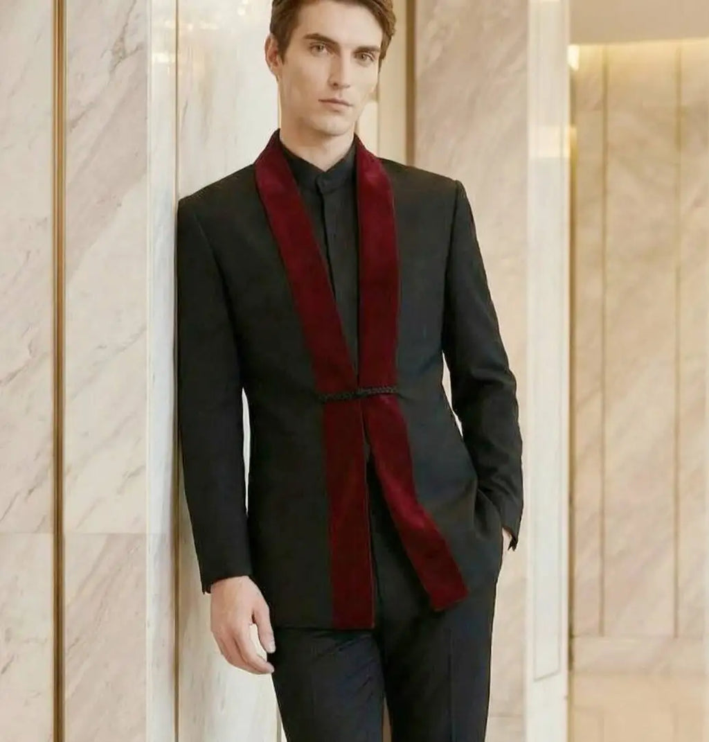 Men Formal Slim Fit Tuxedo Prom Suit Male Groom Wedding Blazers High Quality Groomsman Luxury Dress Business Banquet Party Suit