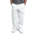 Men Cargo Jogger Pants Autumn Winter Fleece Sweatpants Loose Trousers