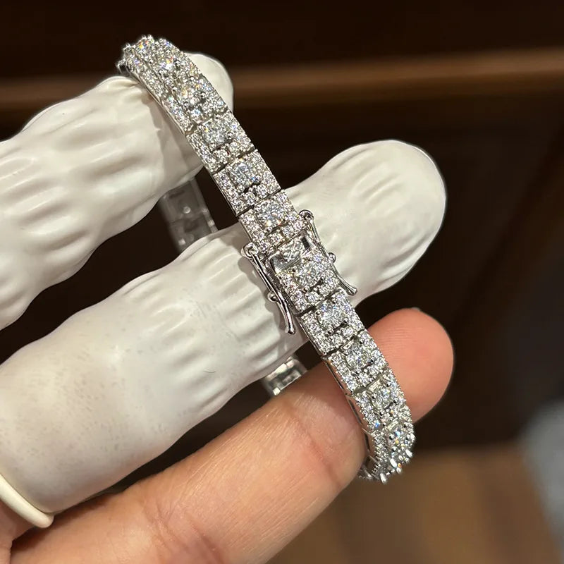 Luxury GRA Certified Full Moissanite Diamond Tennis Bracelet D Color For Woman Man 925 Couple Chain Bracelets Bangle Gift