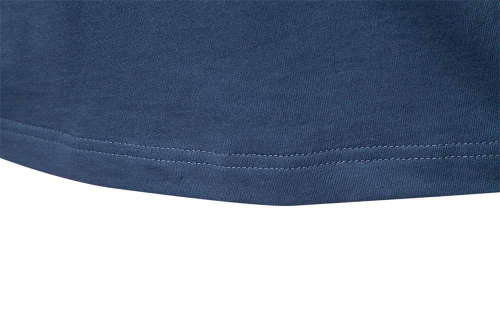 Men's Long SleeveT-shirt Fashion HIgh Quality Cotton t shirt for man button collar basic tshirt