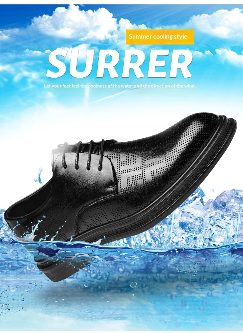 summer Men Elevator Shoes Dress Shoes Formal Leather Quality Busincess Lift 6CM 8CM Height Increased Man Elegance Wedding Shoes