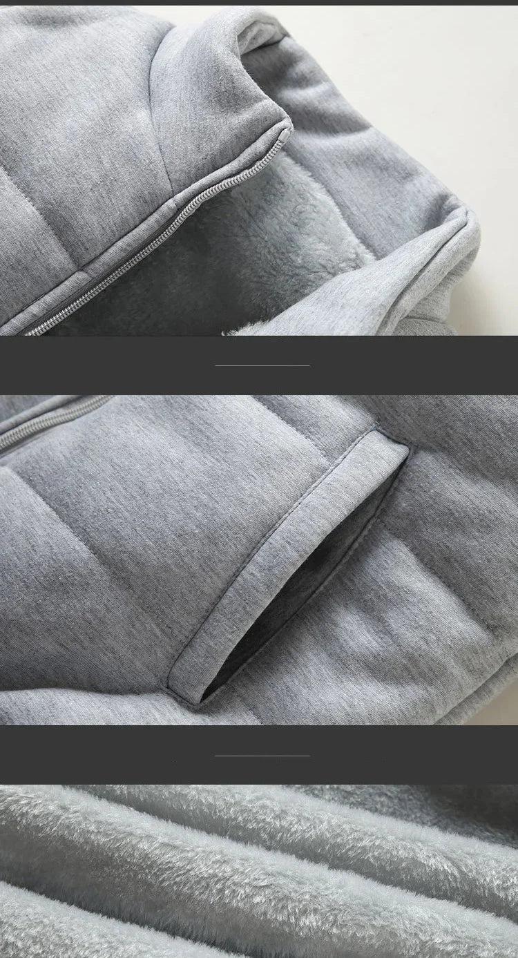 3 Pieces Set Hoodies+Vest+Pants Casual Track Suit Clothing Coats Winter Thick Warm Tracksuit for Couple Printed Mens Set Vest