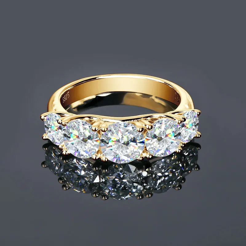 3.6ctw. D Moissanite Wedding Rings for Women 18k Gold Plated 925 Silver Promise Finger Jewelry Certified Lab Diamond Bands