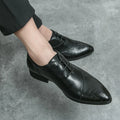 Men's Pointed Toe Lace-up Formal Shoes – Classic Dress Leather Shoes for Office & Events