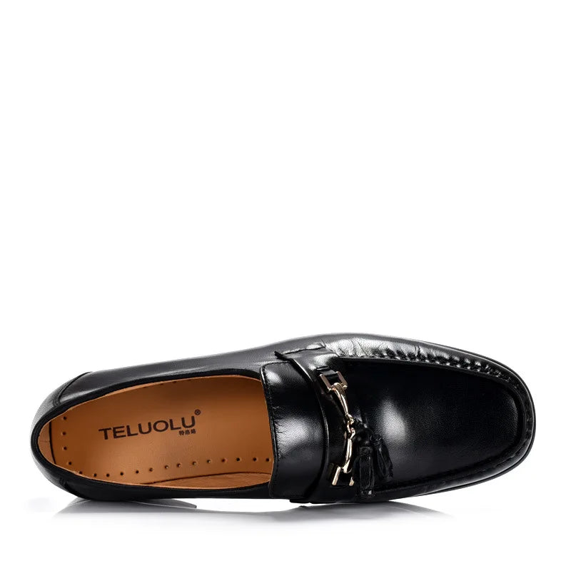 Luxury Brand Men Genuine leather Shoes Moccasins Men's Tassel Loafers Vintage Slip-on Casual Men Social Dress Shoes