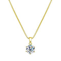 1 2 Carat Real Moissanite Pendant Necklace For Women 6 Prong 100% 925 Sterling Silver Wedding Party Bridal Fine Jewelry