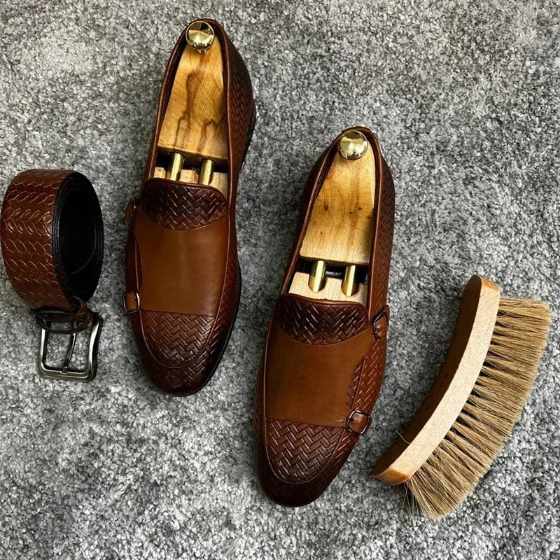 Men’s Breathable Leather Loafers – Casual Slip-On Shoes for Adults