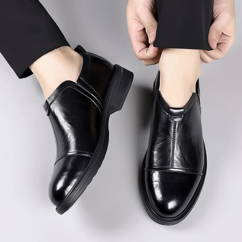 Men's Fashion Trends Leather Loafers Shoes Men's Formal Party Business Negotiation Social Office Shoes Comfort Round Toe Shoes