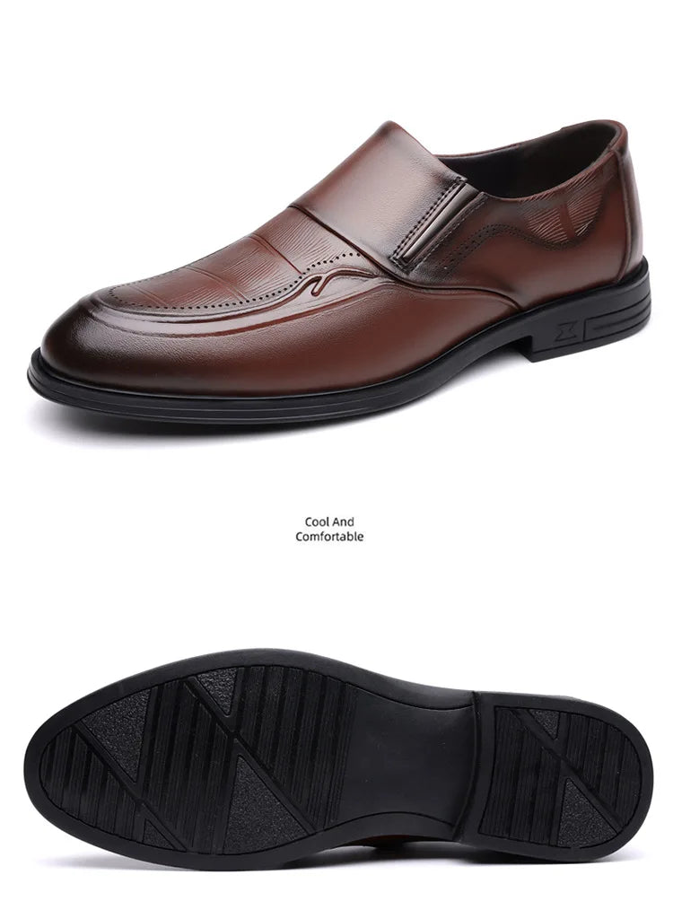 Spring Autumn New Leather Shoes for Men Solid Color Business Casual Shoes Male Fashion British Style Dress Shoe Man