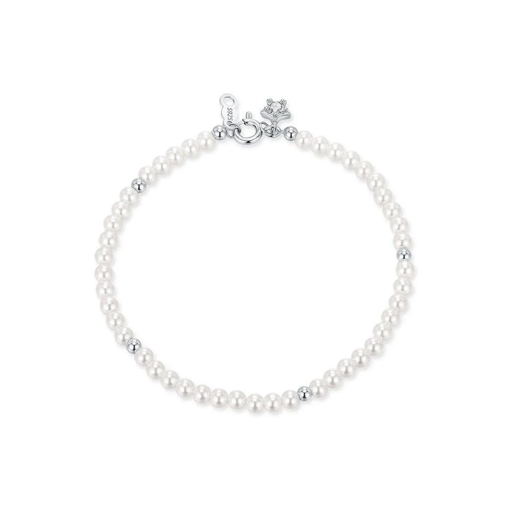 Elegant Pearls Beaded Bracelet 925 Sterling Sliver Sweet Shining Star CZ Bracelet For Women Fine Jewelry Gifts