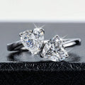 925 silver heart-shaped 2 carat moissanite adjustable ring is fashionable and simple, suitable for daily life and wedding