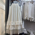 100% Cotton lace embroidery patchwork slip dress mori girl autumn summer Japan style sweet petticoat dress lolita cute clothes