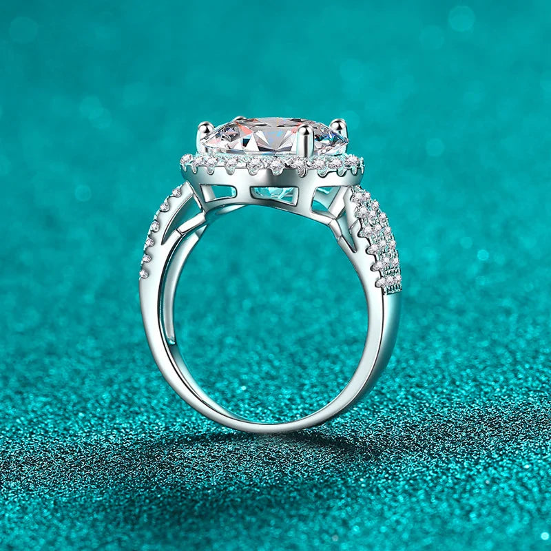 5ct D Color Moissanite Engagement Ring S925 Sterling Silver with White Gold Plated Luxury Wedding Ring for Women Jewelry