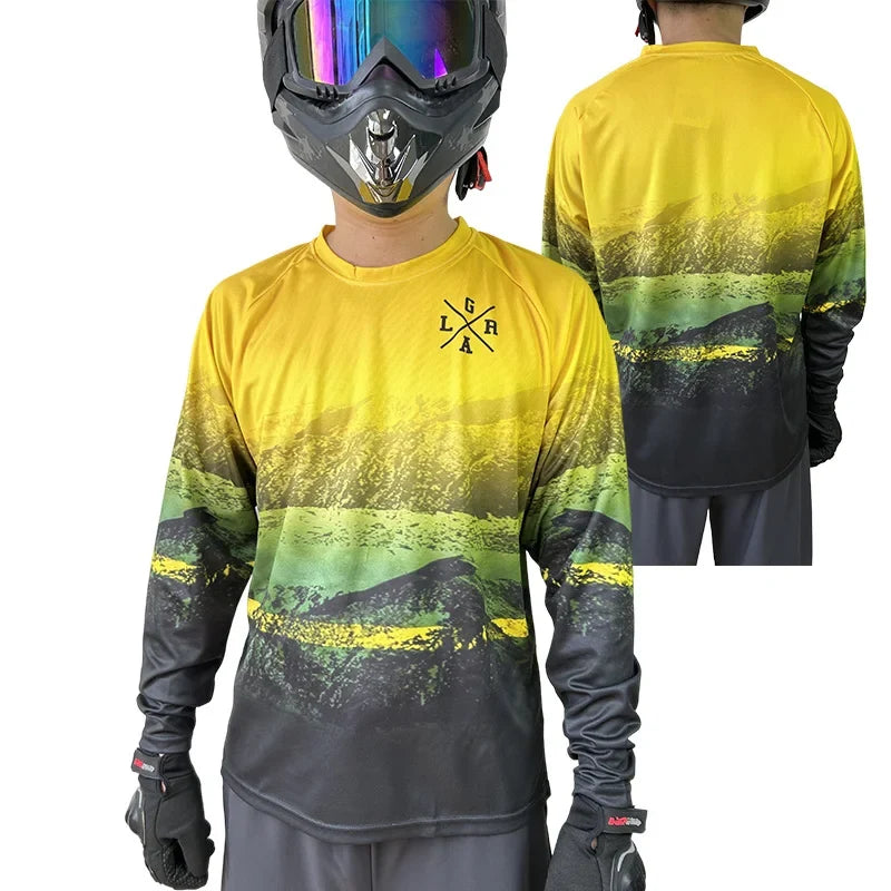 Men's motocross long-sleeved loose riders jersey BMX mountain bike downhill jersey off-road bike racing fast dry riding jersey