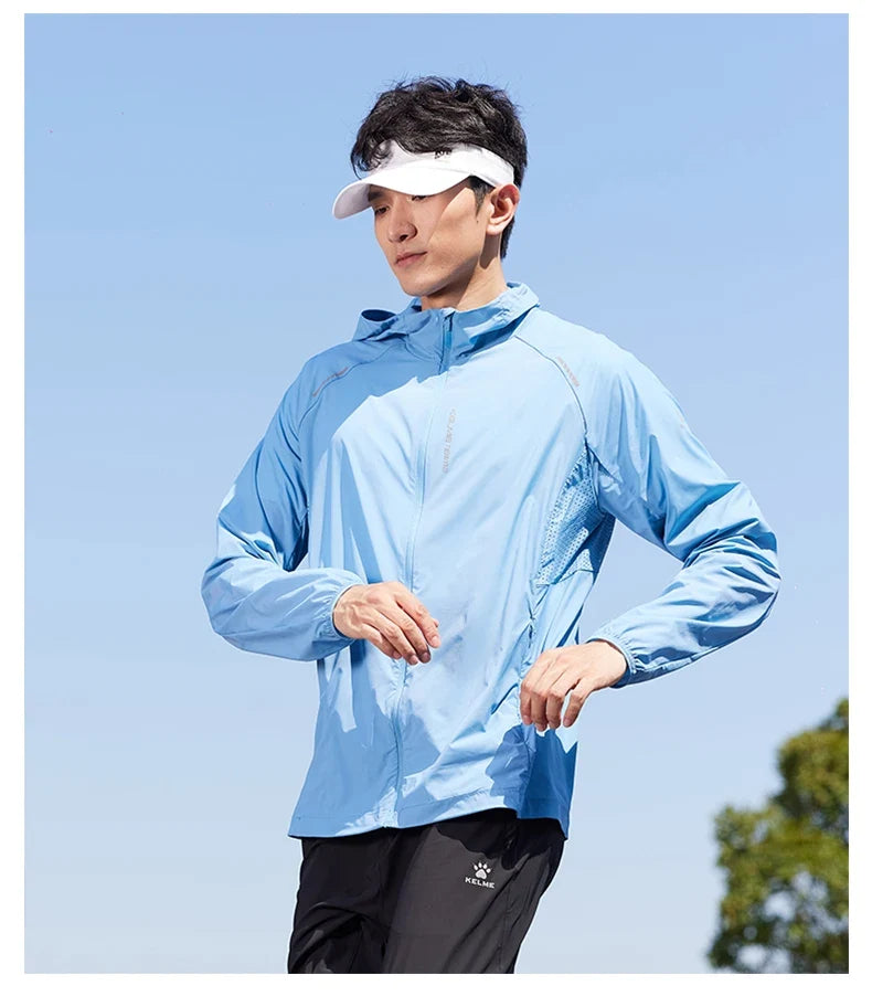 running sunscreen clothing men summer breathable hooded thin jacket UV UPF50 skin coat pair