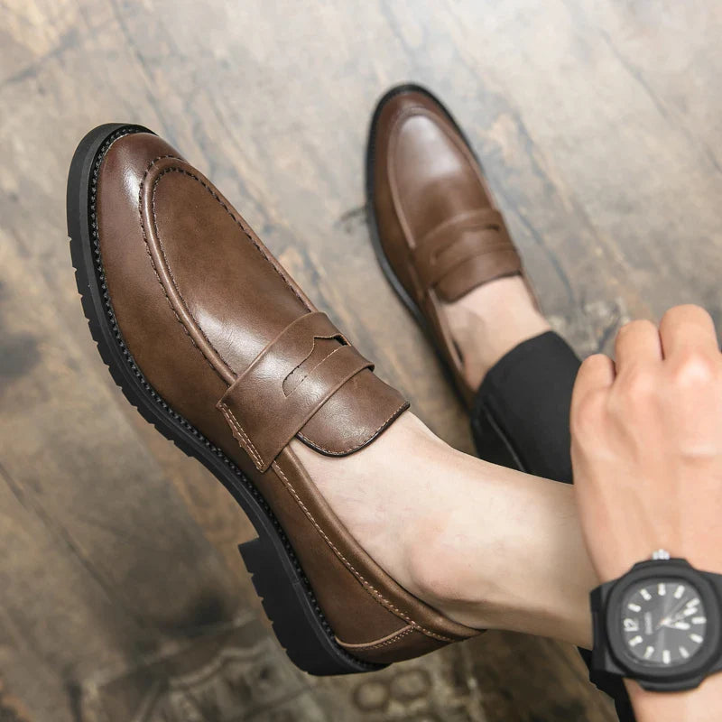 Black Men Loafers Soft Moccasins High Quality Spring Autumn Genuine Leather Shoes Men Business Office Dress Shoes Zapatos