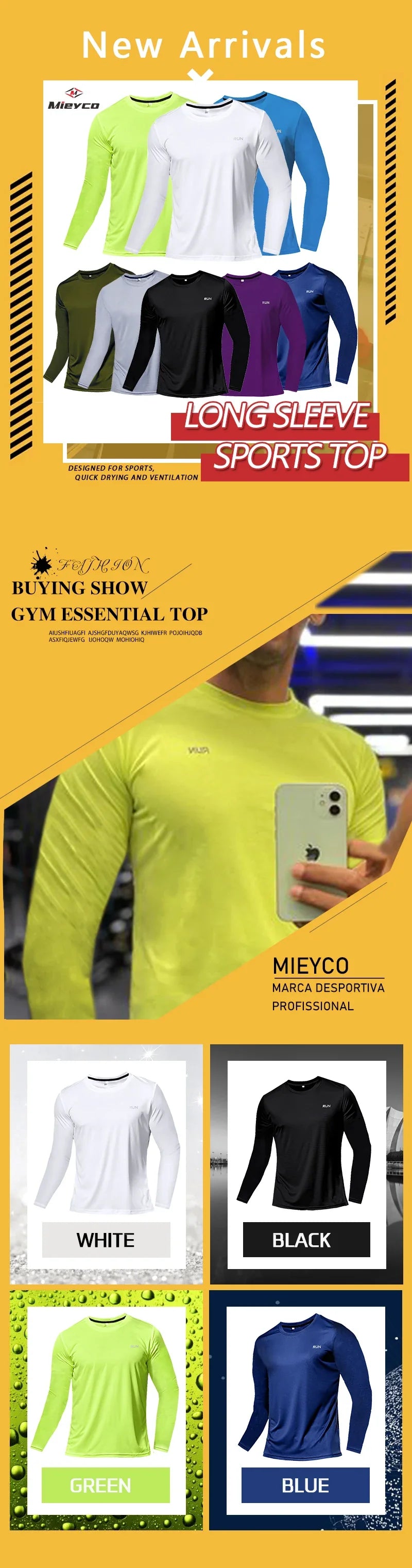 Men's UPF 50+ Sun Protection Shirts Long Sleeve UV Swim Shirt Fishing Hiking Running Rash Guard Quick Dry Lightweight