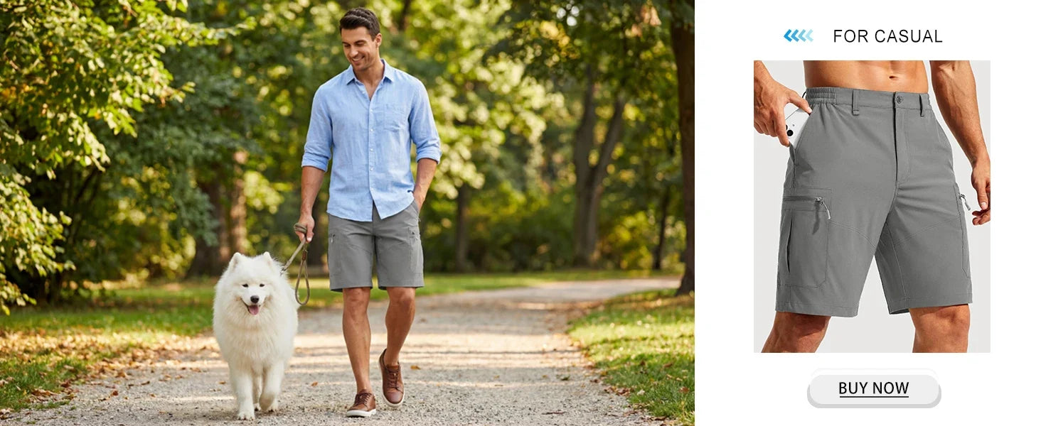 Men's Hiking Cargo Shorts 9" Quick Dry Lightweight Water Resistant Nylon Shorts Summer Casual Golf Work with 5 Pockets