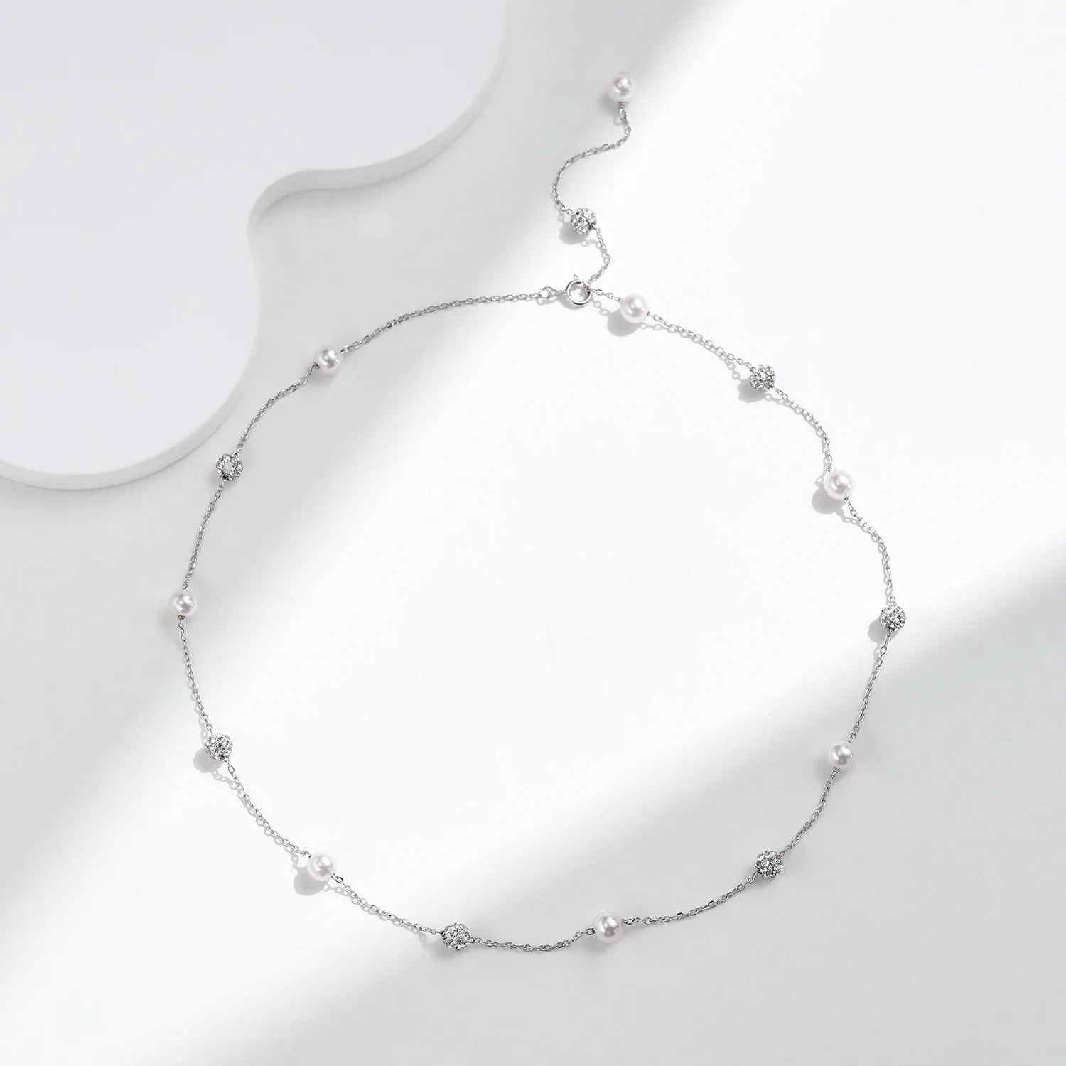 925 Sterling Silver Shambhala Sparkling Zirconia Ball Chain Luxury Shiny Y Shape Necklace For Women Fine Choker Jewelry
