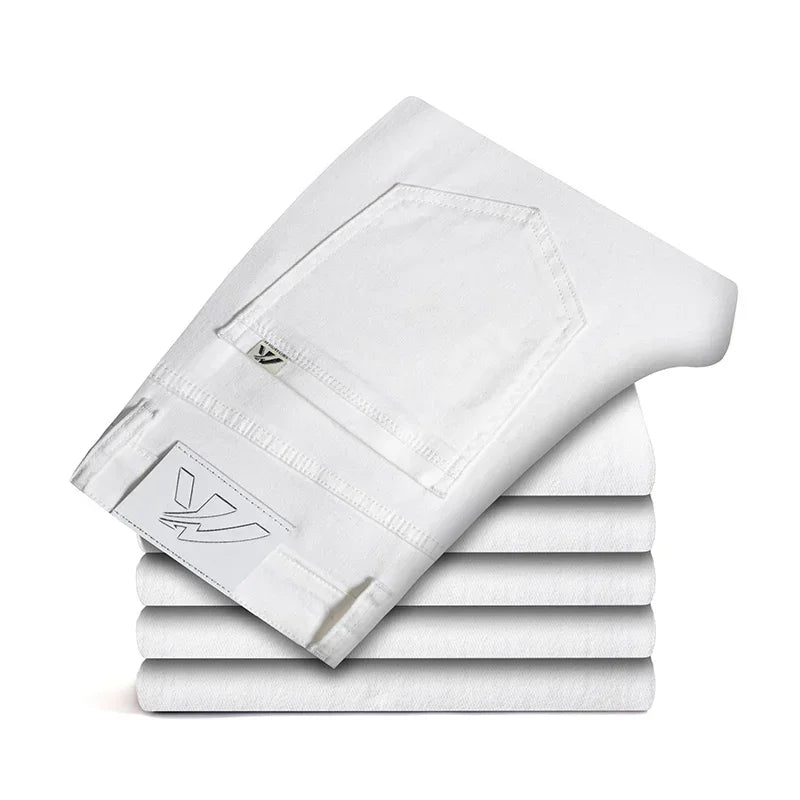 Men's Casual White Classic Trousers