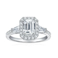 D Color Full Moissanite Ring For Women 5x7mm Emerald Cut Sparkling Rings S925 Silver Wedding Party Luxury Band Jewelry