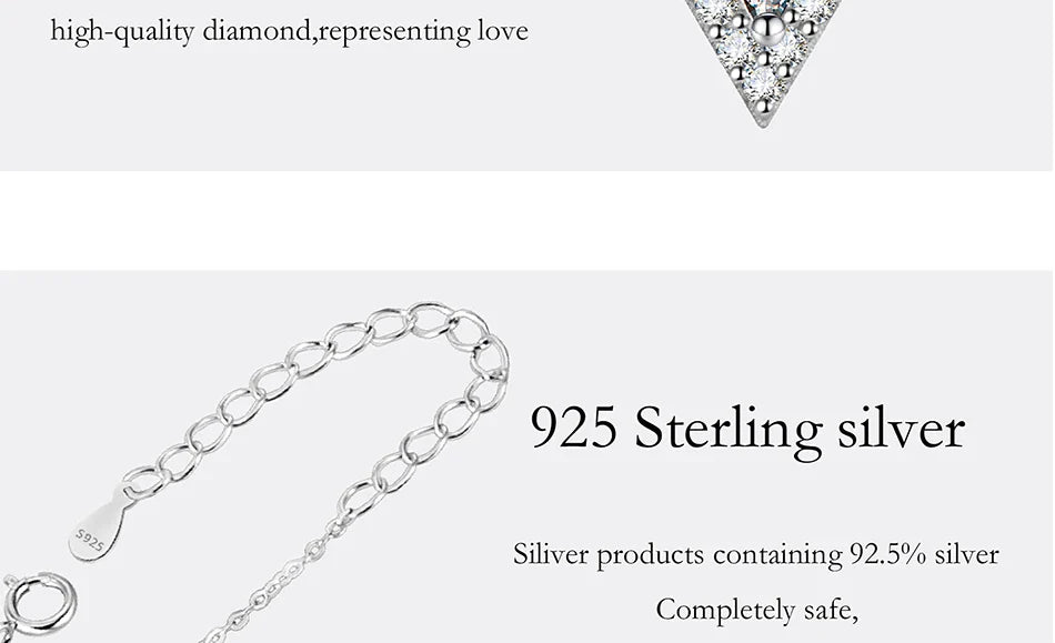 0.5/1CT Triangular Moissanite Necklace for Women S925 Pure Silver Laboratory Diamond Pendant Fashion Jewelry Party Gift