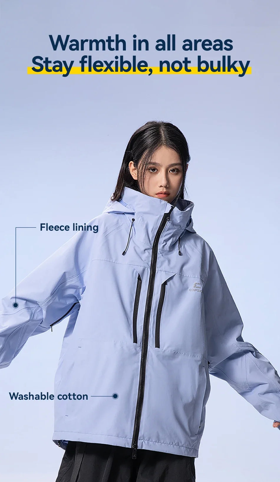 Thicken 3L Ski Jacket Men Women Windproof Waterproof Winter Ski Coat Ski Wear Solid Color Hooded Warm Snowboard Ski Suit