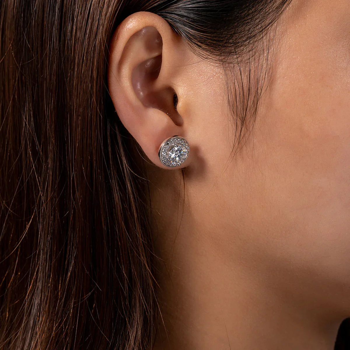 2.4cttw D Color Moissanite Diamond Vintage Stud Earrings For Women 18K Gold Plated 925 Sterling Silver Earrings Wholesal