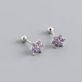 925 Sterling Silver Fashion Korean Petal Screw Bead Stud Earrings for Women Charm Ear Bone Piercing Jewelry Accessories