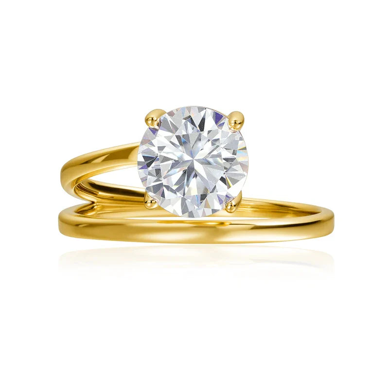 1CT 2CT Certified Moissanite Rings for Women Sparkling Brilliant Cut Wedding Bands 100% Real 925 Pure Silver Jewelry