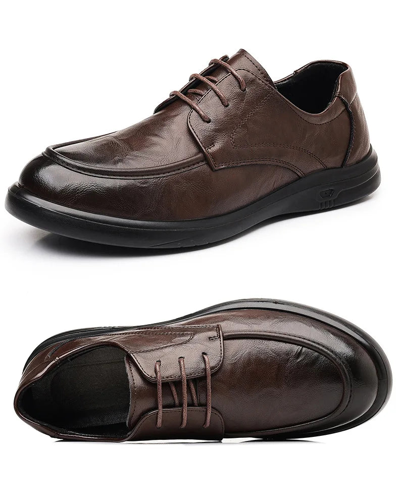 Spring Autumn New Business Casual Shoes for Men Solid Color Fashion Wedding Shoes Male Soft Sole Lace Designer Loafers Man