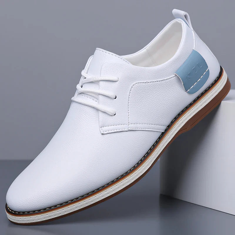 Men's Casual Business Leather Shoes Men Fashion Lace-up Derby Shoe Mens Light Comfortable Outdoor Driving Flats
