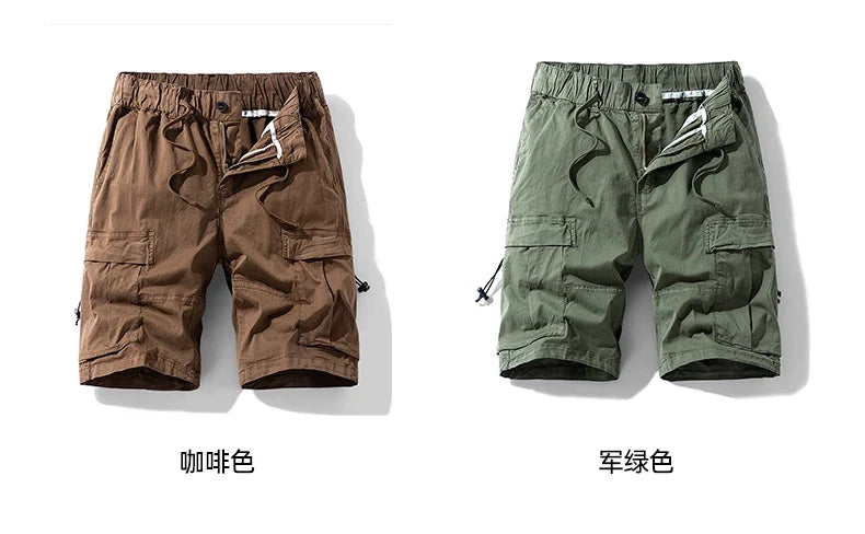 Men Multi Pocket Loose Cargo Pants Men Thin Breathable Casual Outdoor Male Shorts Men Summer Shorts New Trendy Sports Shorts