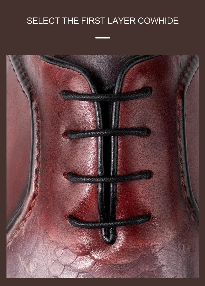 Luxury Business Men Oxford Shoe Elegant Top Quality Formal Genuine Leather Shoe Man Derby Brogues Shoes Wedding Party Shoes