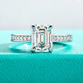 3ct Emerald Cut D Color Moissanite Engagement Ring 18K Gold Plated Classic Wedding Ring Women Jewelry Wholesale