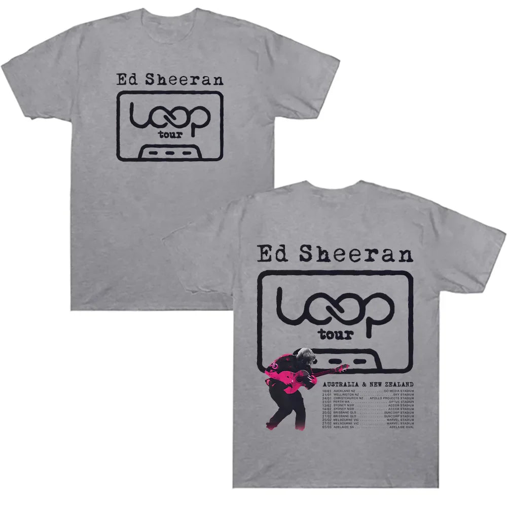 تي شيرتات 2026 New Ed Sheeran LOOP Australian Tour - أزياء صيفية نسائية ورجالية، ملابس الشارع، تي شيرتات مغني الهيب هوب لهدايا المعجبين